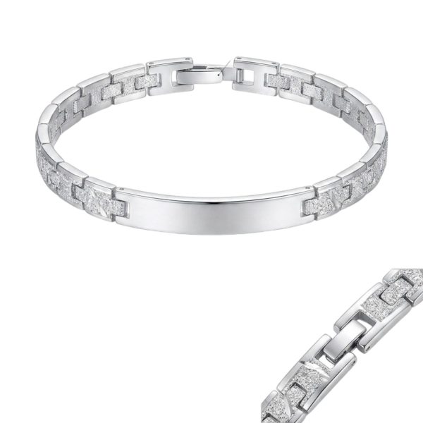 Pulsera de Acero Inoxidable Personalizable para Hombre y Mujer – Grabado Láser con Placa de 4 cm, Diseño Elegante y Regalo Original - Imagen 5