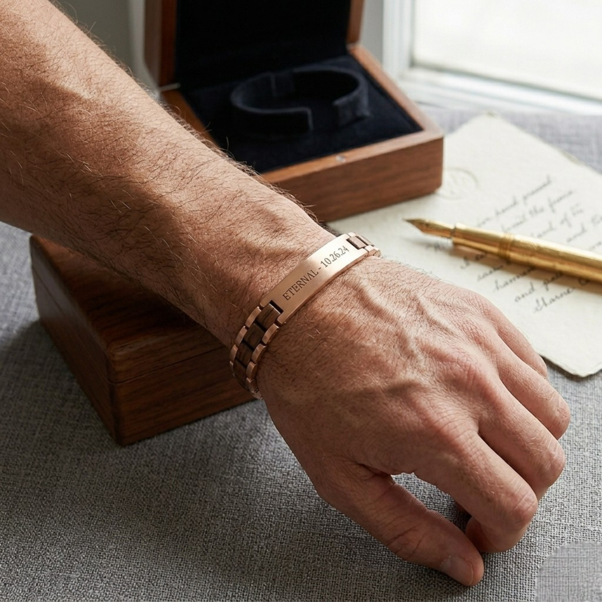 Pulseras personalizables con Textos Personalizados-Caja premium para regalo - Imagen 2