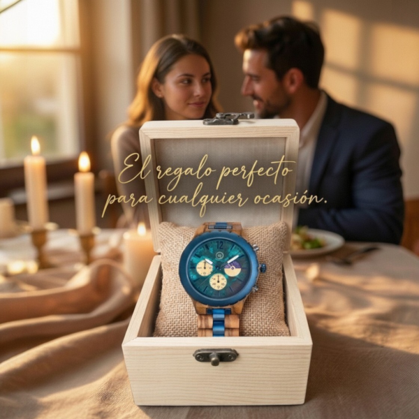 Reloj de Madera Hombre Grabado Personalizado – Caja Regalo Premium - Imagen 3