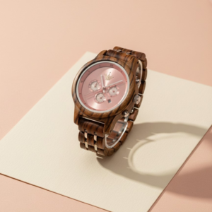 Reloj de Bambú para Mujer – Diseño Minimalista y Elegante con Correa Natural,Caja premium para regalo