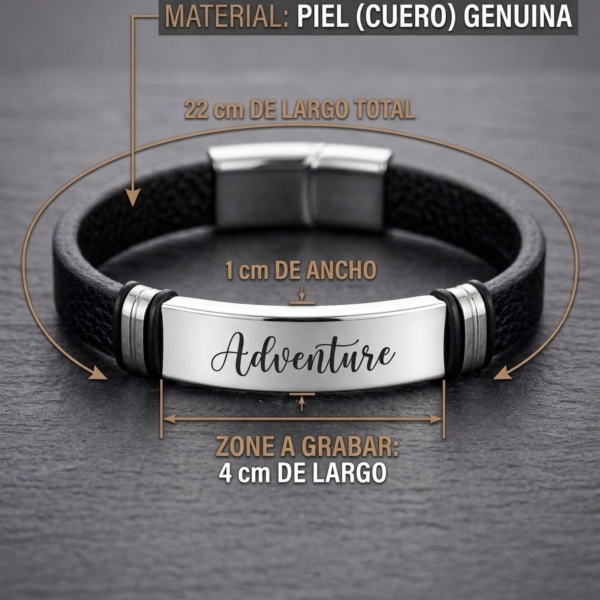Pulsera Piel Trenzada Personalizable Hombre-Grabado Personalizado-Caja premium para regalo - Imagen 13