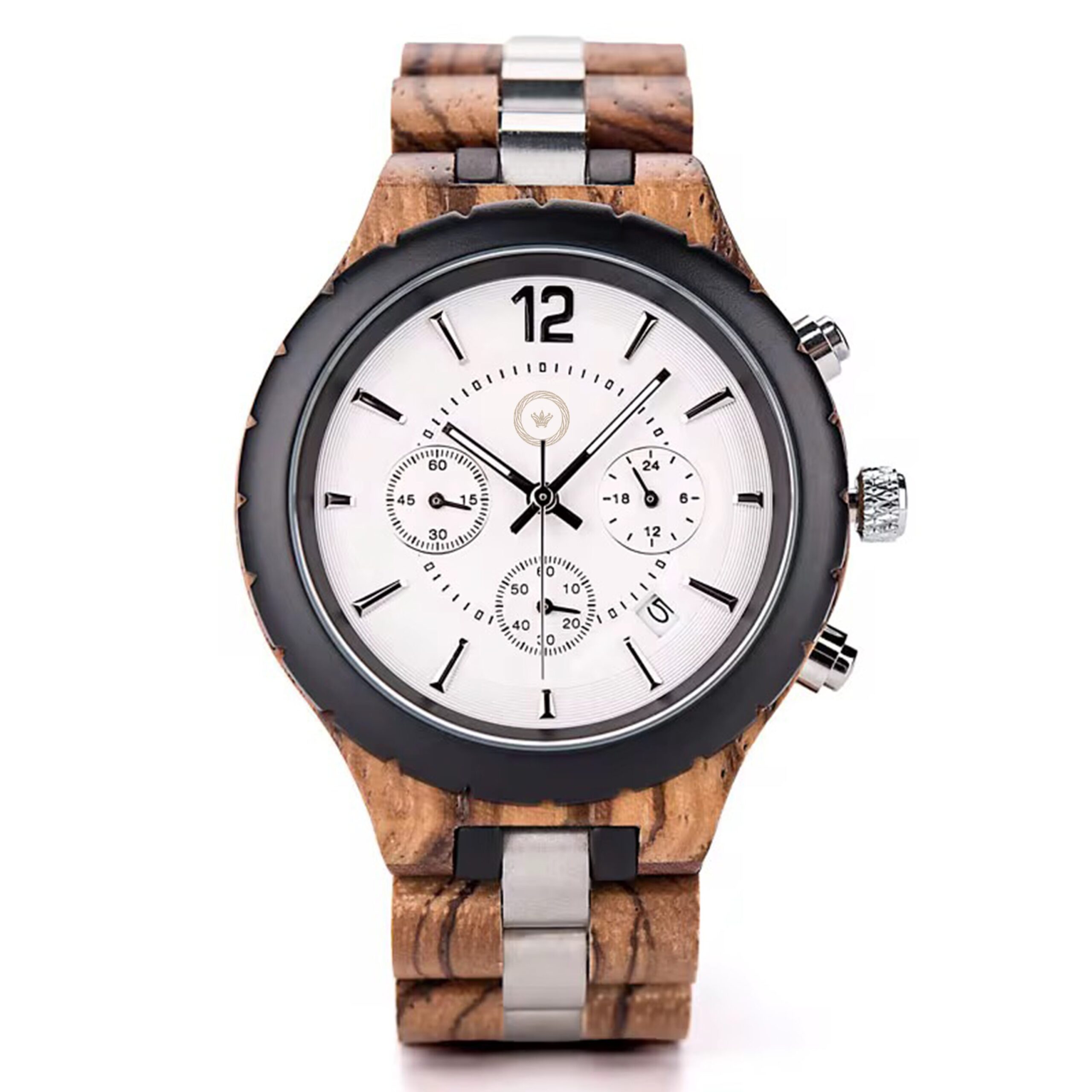 Reloj de Madera para Hombre Estilo Cronógrafo – Reloj de Pulsera Elegante con Estuche de Madera Premium · Regalo Original - Imagen 7