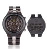 Reloj de Madera Cronógrafo Hombre Grabado Personalizado – Estuche de Madera Regalo - Thumbnail Image 1