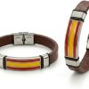 Pulsera Cuero Bandera España Hombre Mujer - Pulseras Selección Española Fútbol Aficionados