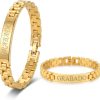 Pulsera Hombre Acero Inoxidable-Pulseras con Placa Grabable Personalizada-Grabado Personalizado Nombre