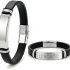 Pulsera Piel Personalizable Hombre-Grabado Personalizado Nombre Fecha-Ajustable Cierre Seguro