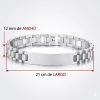 Pulsera Hombre Acero Inoxidable-Pulseras con Placa Grabable Personalizada-Grabado Personalizado Nombre