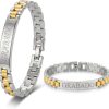 Pulsera Hombre Acero Inoxidable-Pulseras con Placa Grabable Personalizada-Grabado Personalizado Nombre
