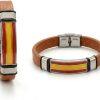 Pulsera Cuero Bandera España Hombre Mujer - Pulseras Selección Española Fútbol Aficionados