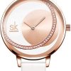 Shengke - Reloj de pulsera, con correa de piel
