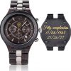 Reloj Madera Personalizado Hombre Correa Ajustable - Grabado Personalizable