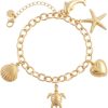 Pulsera Mujer Acero Inoxidable Con Charms Animales Marinos