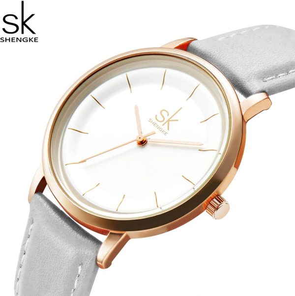 SHENGKE Reloj de pulsera de cuarzo para mujer