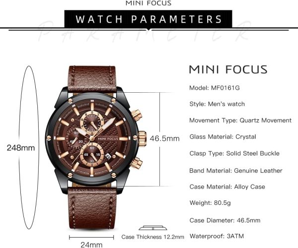 Mini Focus - Reloj de pulsera para hombre, de negocios