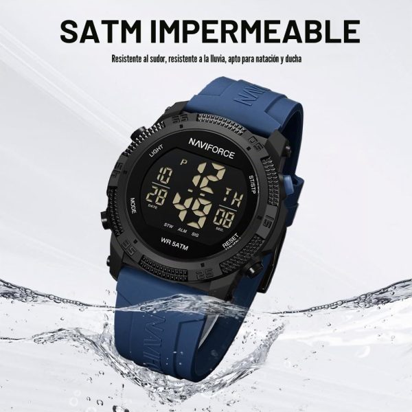 Naviforce Reloj Digital Deportivo Resistente al Agua