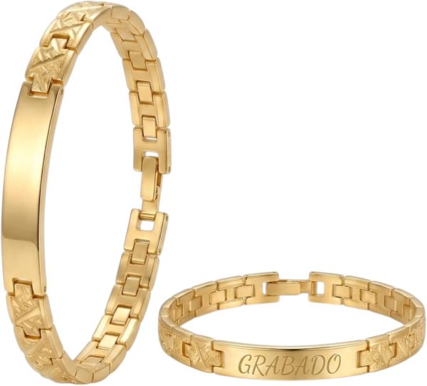Pulsera personalizada nombre y fecha - Dorada