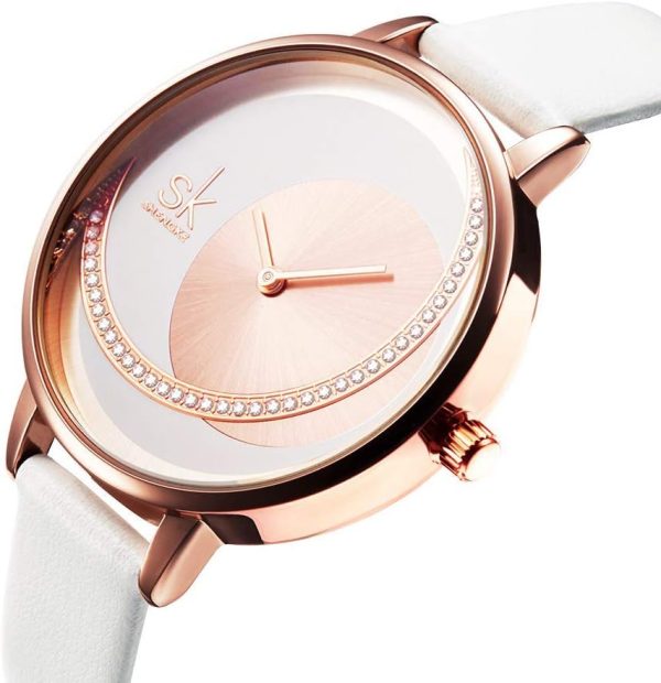 SHENGKE Simplicity Creative - Reloj de pulsera para mujer