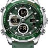Naviforce Relojes Digitales Militares de para Hombres Reloj de Pulsera de Cuero Multifuncional de Cuarzo