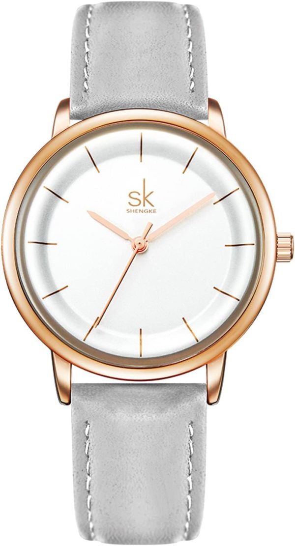 SHENGKE Reloj de pulsera de cuarzo para mujer