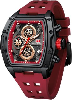 MF MINI FOCUS Relojes de pulsera para hombre únicos e informales (cronógrafo/impermeable/luminoso/calendario)