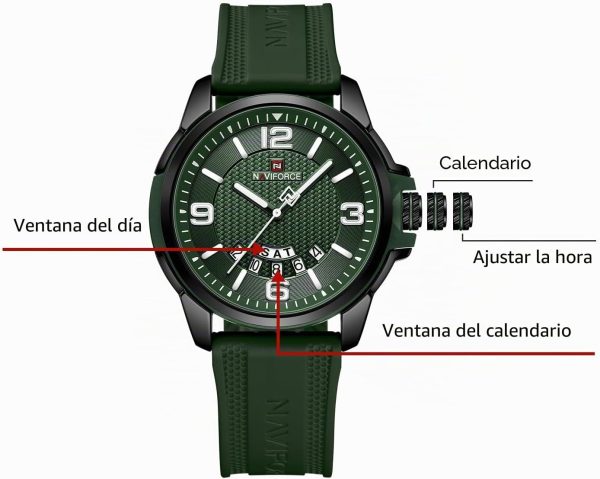NAVIFORCE Reloj Impermeable para Hombres, Mujeres