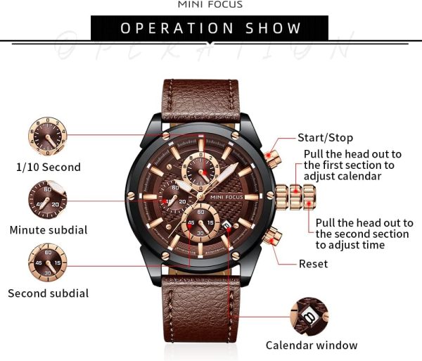 Mini Focus - Reloj de pulsera para hombre, de negocios