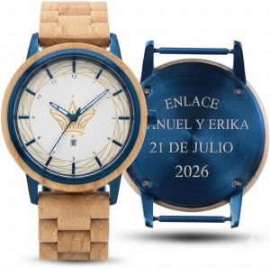 Reloj de Mujer de Madera Personalizable - Relojes Grabados Personalizados para Regalo Mujer Ideal Cumpleaños