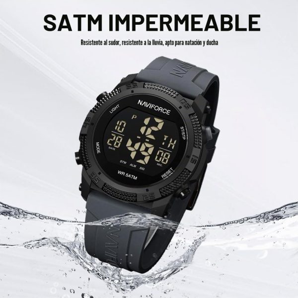 Naviforce Reloj Digital Deportivo Resistente al Agua