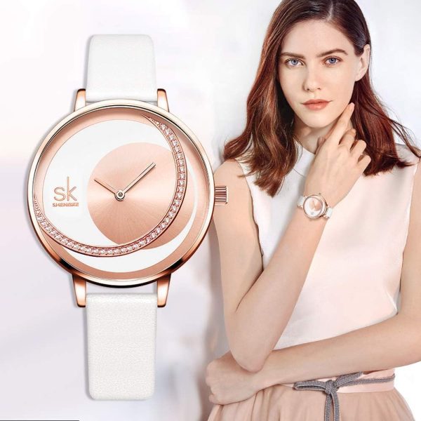 SHENGKE Simplicity Creative - Reloj de pulsera para mujer
