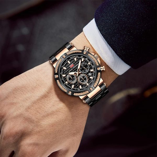 MF Mini Focus Relojes para Hombre de Negocios (cronógrafo/impermeable/luminoso/calendario/24 Horas) Relojes