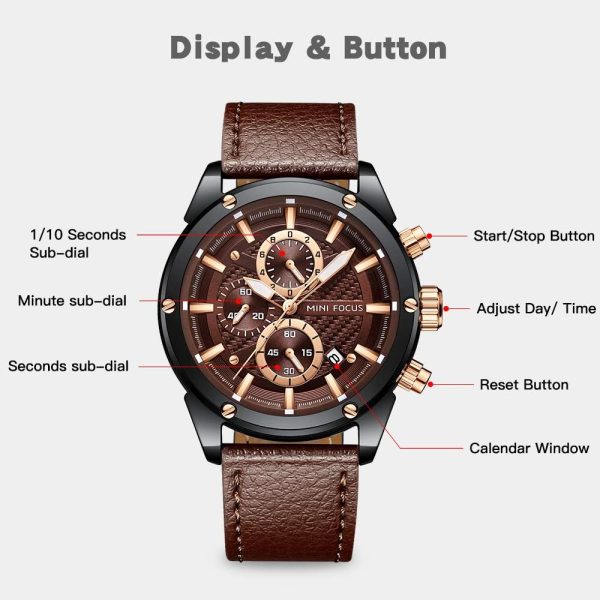 Mini Focus - Reloj de pulsera para hombre, de negocios