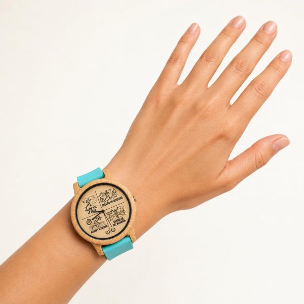 Reloj Deportivo Madera Bambú Personalizado - Grabado Láser