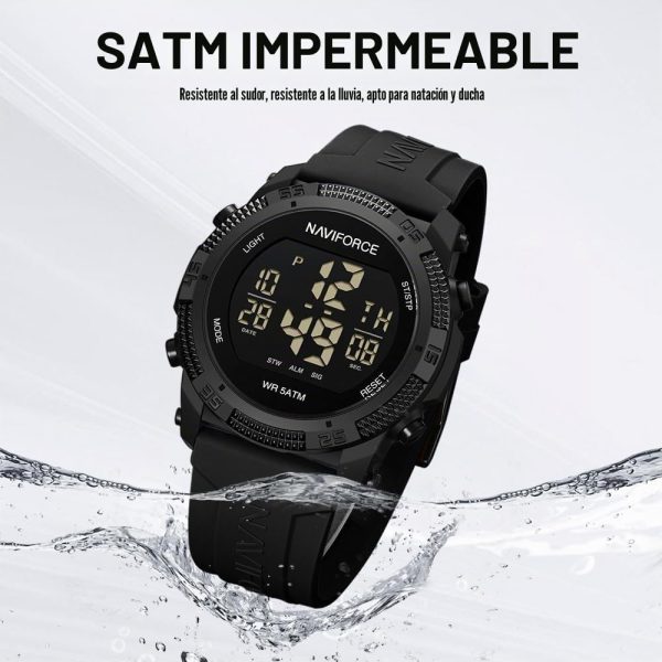 Naviforce Reloj Digital Deportivo Resistente al Agua
