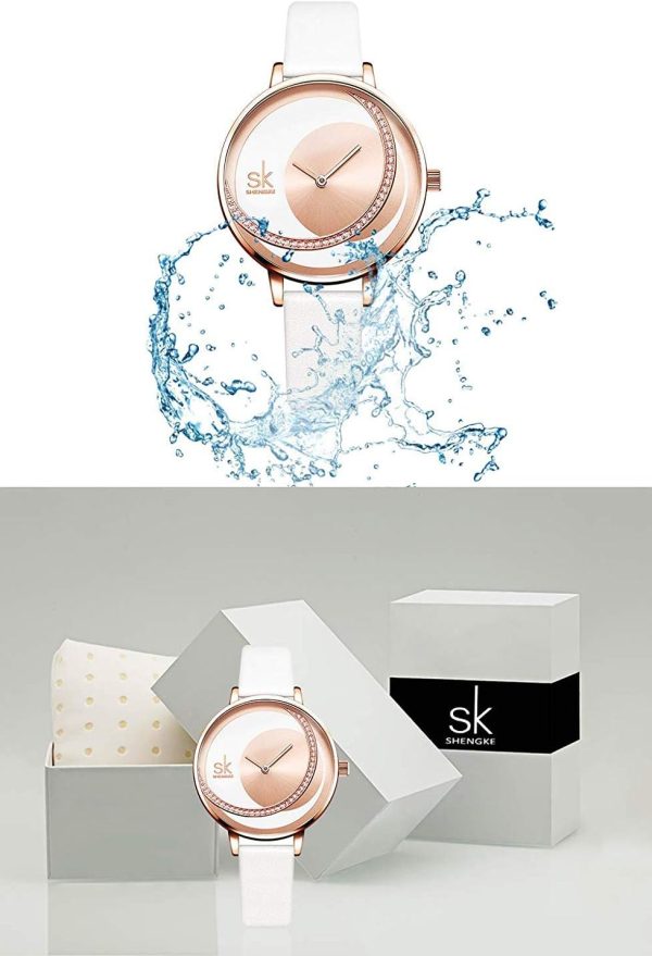 SHENGKE Simplicity Creative - Reloj de pulsera para mujer
