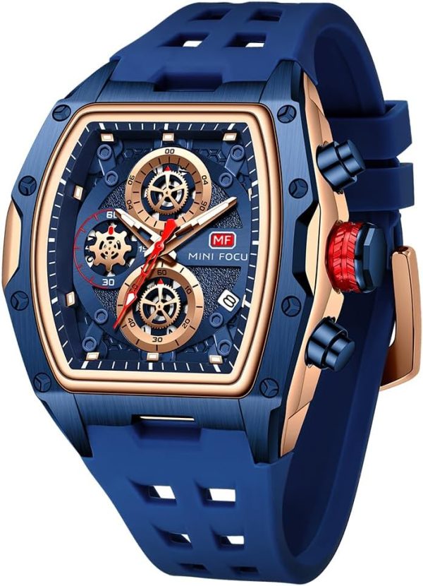 MF Mini Focus Reloj de pulsera a la moda, esfera grande hueca