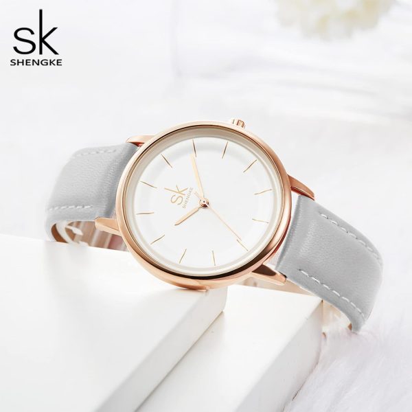 SHENGKE Reloj de pulsera de cuarzo para mujer