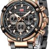 MF Mini Focus Relojes para Hombre de Negocios (cronógrafo/impermeable/luminoso/calendario/24 Horas) Relojes
