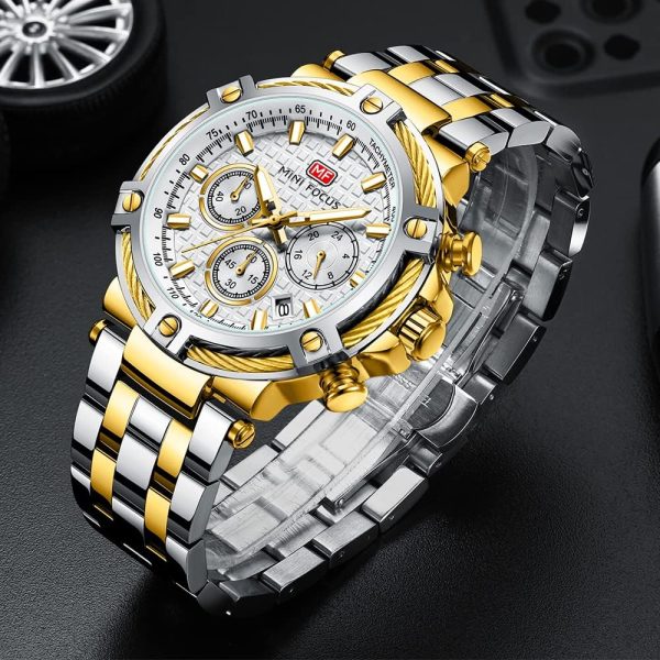 MF Mini Focus Relojes para Hombre de Negocios (cronógrafo/impermeable/luminoso/calendario/24 Horas) Relojes