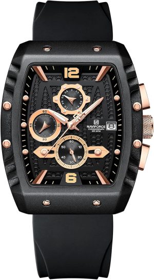 Naviforce Reloj Reloj de Pulsera Moda Hollow Big Dial Luminoso Impermeable Deporte Analógico Cuarzo Negocios