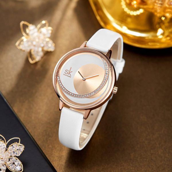 Shengke - Reloj de pulsera, con correa de piel