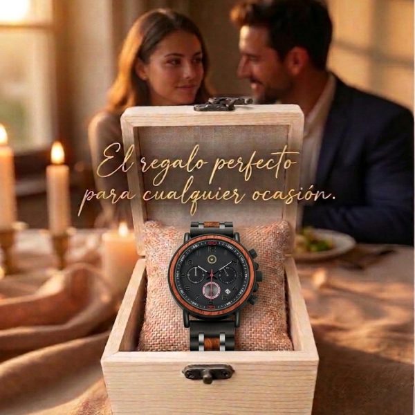 Reloj Madera Personalizado Hombre Cronógrafo - Grabado Personalizable