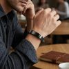 Pulsera Piel Personalizable Hombre-Grabado Personalizado Nombre Fecha-Ajustable Cierre Seguro