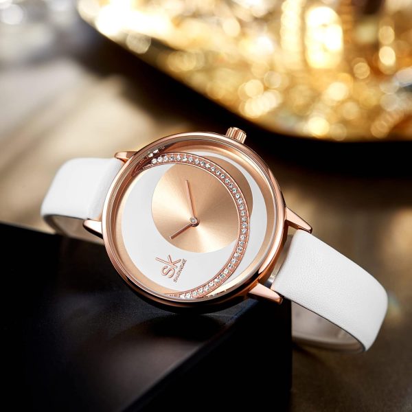 Shengke - Reloj de pulsera, con correa de piel
