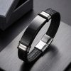 Pulsera Piel Personalizable Hombre-Grabado Personalizado Nombre Fecha-Ajustable Cierre Seguro