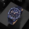 Naviforce Hombres de Lujo Relojes Deportivos Relojes de Cuarzo de Cuero a Prueba de Agua Reloj de Oro Fecha