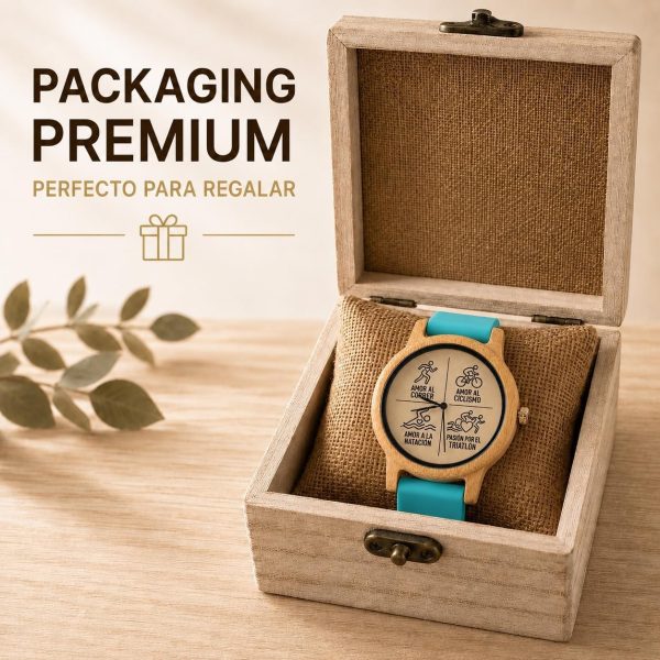 Reloj Deportivo Madera Bambú Personalizado - Grabado Láser