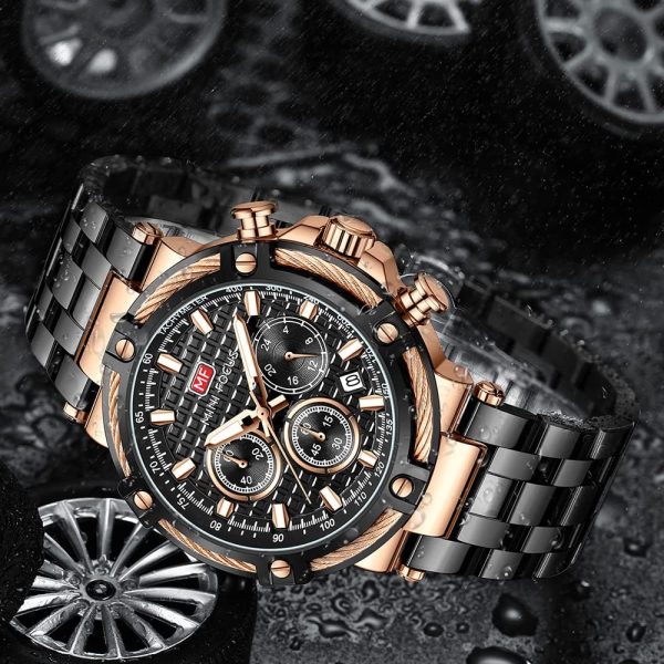 MF Mini Focus Relojes para Hombre de Negocios (cronógrafo/impermeable/luminoso/calendario/24 Horas) Relojes