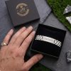 Pulsera Hombre Acero Inoxidable-Pulseras con Placa Grabable Personalizada-Grabado Personalizado Nombre