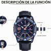 Naviforce Hombres de Lujo Relojes Deportivos Relojes de Cuarzo de Cuero a Prueba de Agua Reloj de Oro Fecha