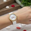 Reloj Madera Bambú Personalizado Mujer Correa Silicona - Grabado Personalizable